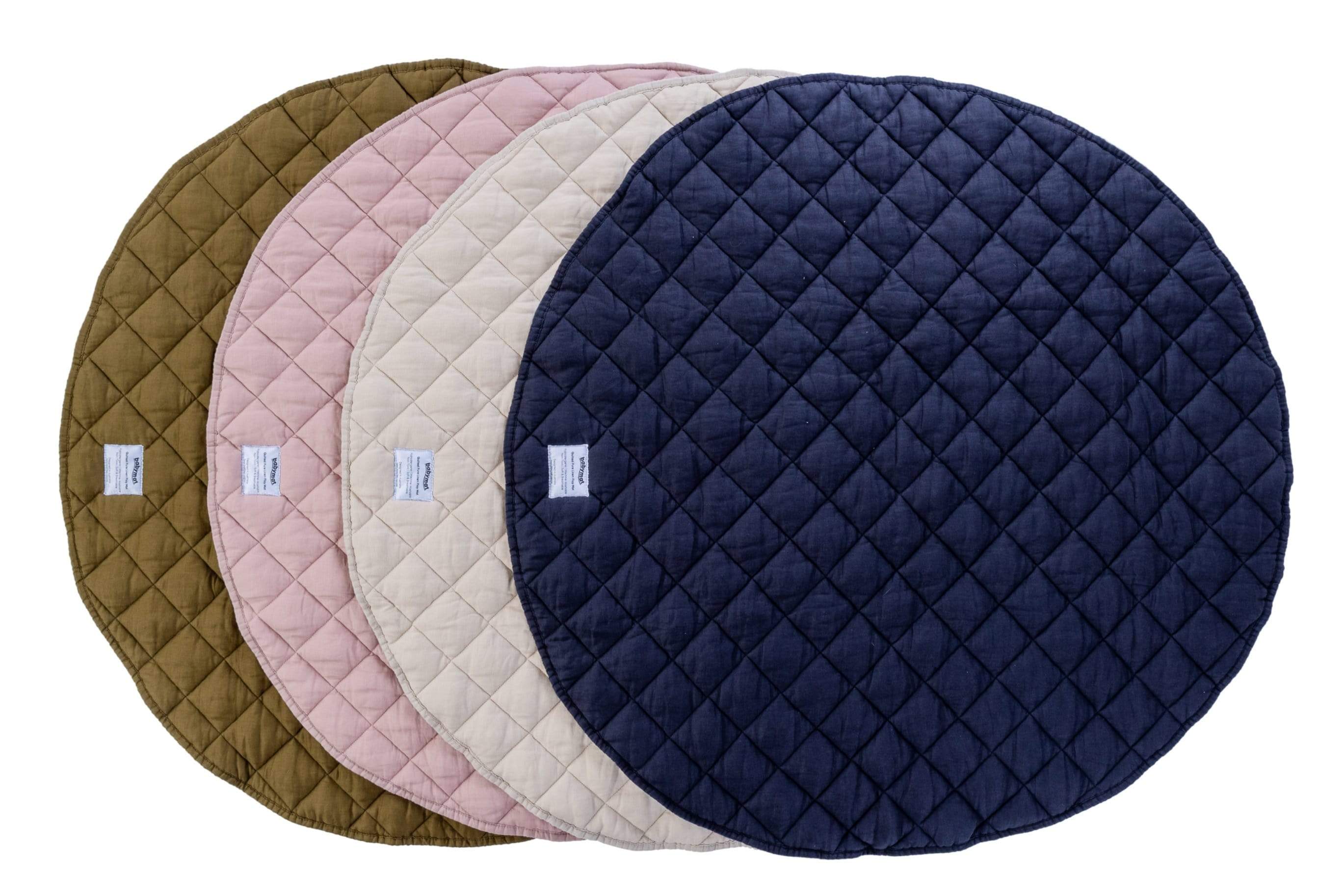 Quilted French Linen Play Mat - Navy