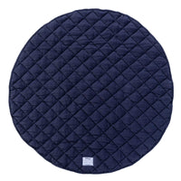 Quilted French Linen Play Mat - Navy