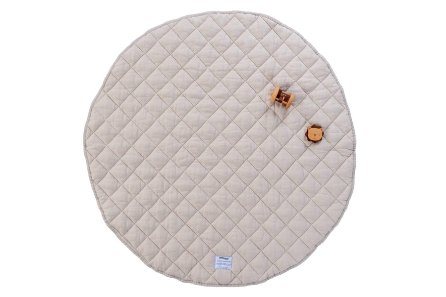 Quilted French Linen Play Mat - Oat