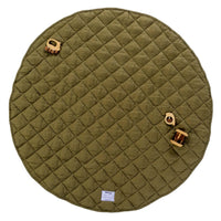 Quilted French Linen Play Mat - Olive